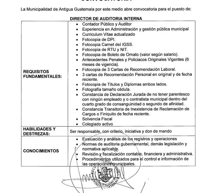 Oportunidad de Empleo